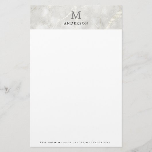 真珠大理石男らしモノグラム 便箋 (正面)