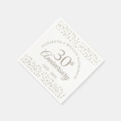 真珠婚式30周年記念ハートの紙吹雪 スタンダードカクテルナプキン (角)