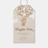 真珠待機ニュートラルテディベア気球ベビーシャワー ギフトタグ (正面)