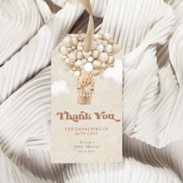 真珠待機ニュートラルテディベア気球ベビーシャワー ギフトタグ