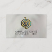 真珠母のアワビおよび金ゴールドChoku Rei 名刺 (正面)