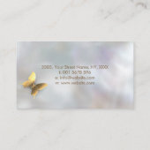 真珠母の贅沢でシックな金ゴールドの蝶 名刺 (裏面)