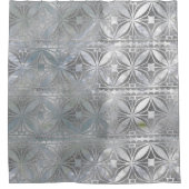 真珠母の銀製のグリッターパターン シャワーカーテン (正面)