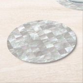 真珠母。 ラウンドペーパーコースター (アングル)