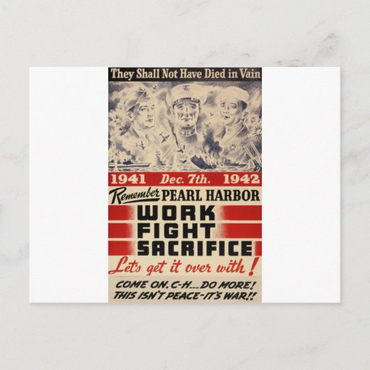 真珠湾を覚えて下さい ポストカード (正面)