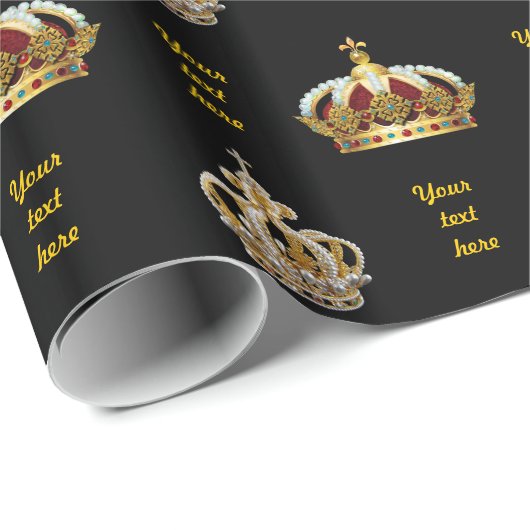 真珠王室のと宝石の冠パーソナライズされた飾 ラッピングペーパー (ロールコーナー)