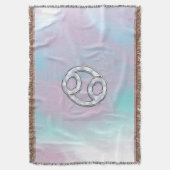 真珠癌の母の〔占星術の〕十二宮図シンボルDecor スローブランケット (正面縦)