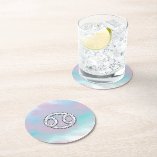 真珠癌の母の〔占星術の〕十二宮図シンボルDecor ラウンドペーパーコースター (インサイチュ)