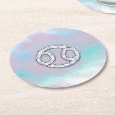真珠癌の母の〔占星術の〕十二宮図シンボルDecor ラウンドペーパーコースター (アングル)