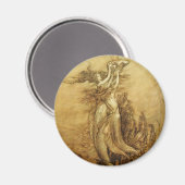 真珠磁石の人魚魚釣り マグネット (正面/裏面)