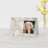 真珠空白の付き写真カード カード (黄色い花)