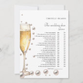 真珠結婚のシューゲームブライダルシャワーゲームカード 案内状 (正面)