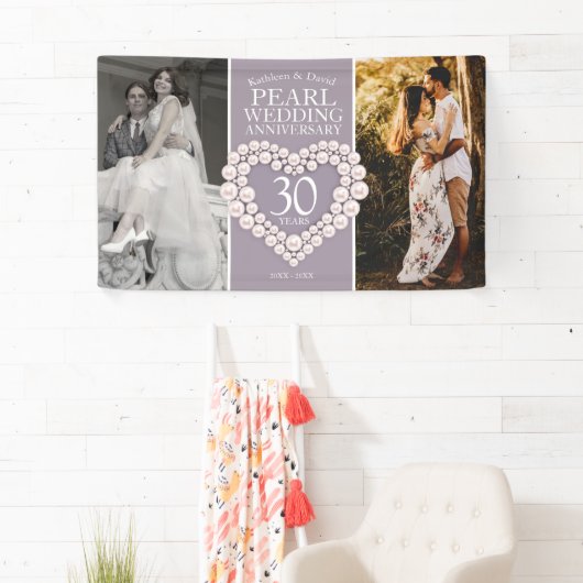 真珠結婚の30周年記念写真 横断幕 (インサイチュ)