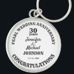 真珠結婚の30周年記念 キーホルダー<br><div class="desc">記念日の贈り物は、それが結婚の、退職、卒業、年齢や婚約の来かどうか、文字は完全にあなたの大事な行事に合わせて編集可能である。この記念キーチェーンには任意の記念日を追加することができる。</div>