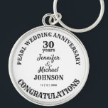 真珠結婚の30周年記念 キーホルダー<br><div class="desc">記念日の贈り物は、それが結婚の、退職、卒業、年齢や婚約の来かどうか、文字は完全にあなたの大事な行事に合わせて編集可能である。この記念キーチェーンには任意の記念日を追加することができる。</div>