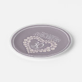 真珠結婚30周年記念カスタムハート ペーパープレート (アングル)