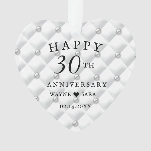 真珠結婚30周年記念 オーナメント (正面)