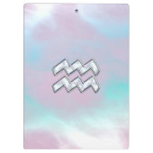 真珠色のスタイルのモダンなアクエリアスの印 クリップボード (裏面)