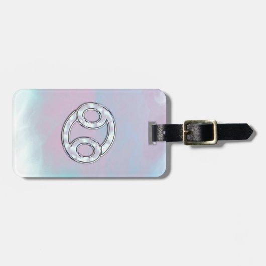 真珠色のスタイルの蟹座の(占星術の)十二宮図の印の装飾 ラゲッジタグ (正面横)