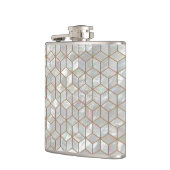 真珠色のタイル フラスク (左)