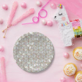 真珠色のタイル ペーパープレート (パーティー)