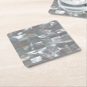 真珠色のデザイン スクエアペーパーコースター (アングル)