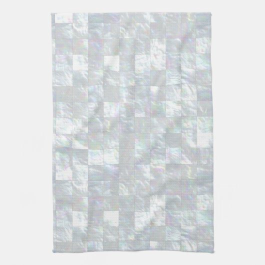 真珠色のモザイク キッチンタオル (縦)
