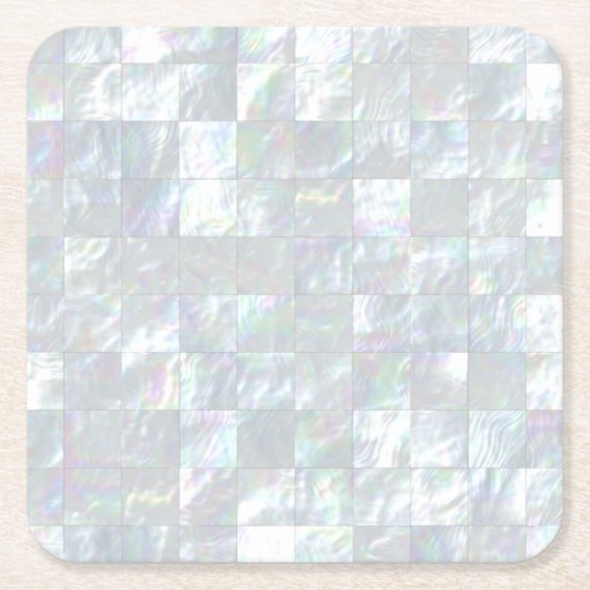 真珠色のモザイク スクエアペーパーコースター (正面)