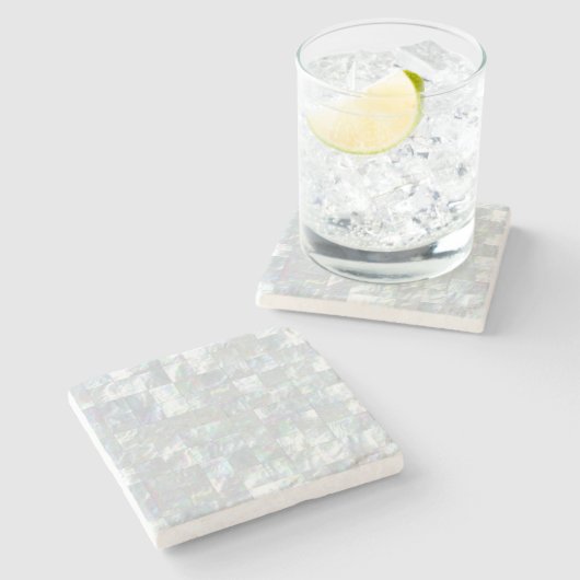 真珠色のモザイク ストーンコースター (横)