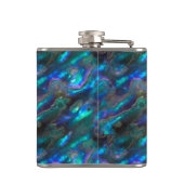 真珠色の質の青い写真パターン フラスク (裏面)