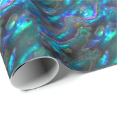 真珠色の質の青い写真パターン ラッピングペーパー (ロールコーナー)