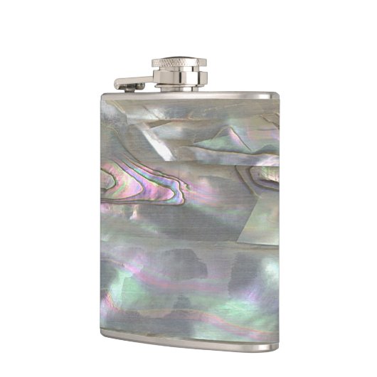 真珠色の赤いアワビによって印刷されるスキットル フラスク (左)