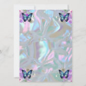 真珠虹彩色のエレガントな結婚式の母 招待状 (裏面)