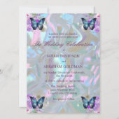 真珠虹彩色のエレガントな結婚式の母 招待状 (正面)