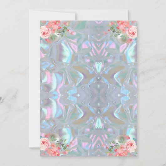 真珠虹彩色のエレガントな結婚式の母 招待状 (裏面)