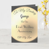 真珠記念日の夫の挨拶 カード (黄色い花)