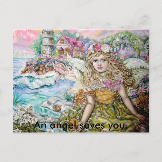 真珠貝の天使…天使の救い… ポストカード (正面)