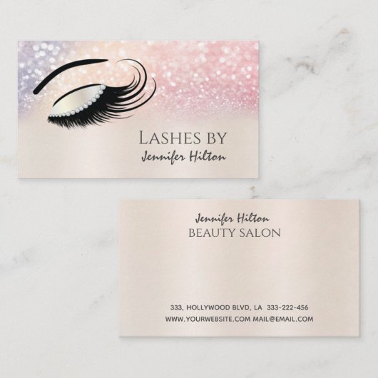 真珠魅力的のモダンダイヤモンドの輝きをメイクアップ 名刺 (正面/裏面)