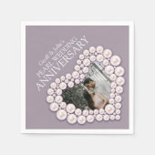 真珠30周年結婚ハート写真ナプキン スタンダードカクテルナプキン (正面)