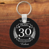 真珠30周年結婚30年 キーホルダー (正面)