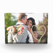 真珠30周年記念写真結婚のハート フォトブロック (正面)