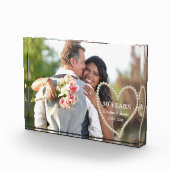 真珠30周年記念写真結婚のハート フォトブロック (右)