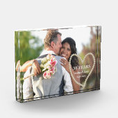 真珠30周年記念写真結婚のハート フォトブロック (左)