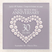 真珠30周年記念 ガラスコースター (正面)