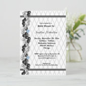 真珠、ダイヤモンド及び魚網プリント 招待状 (スタンド正面)