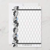 真珠、ダイヤモンド及び魚網プリント 招待状 (裏面)