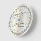 真珠・ダイヤモンド結婚30周年 ラウンド壁時計 (傾斜)