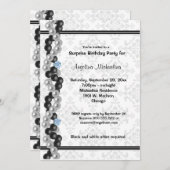 真珠、ダイヤモンド、ダマスクの驚きパーティー 招待状 (正面/裏面)