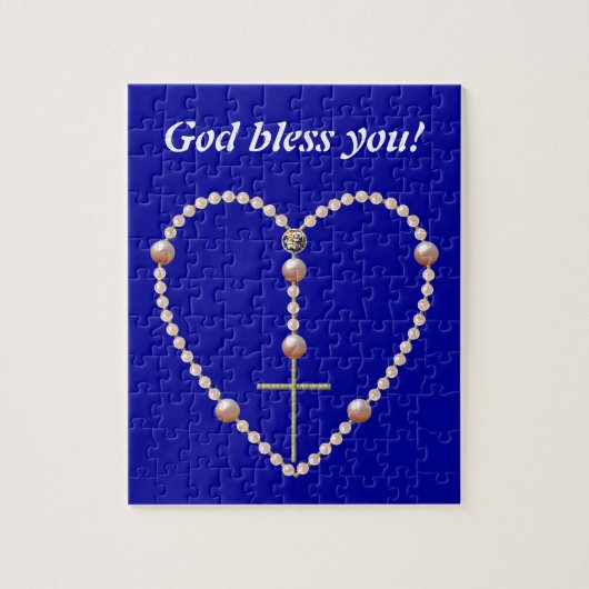 "真珠"ハート型ロザリオ ジグソーパズル (縦)