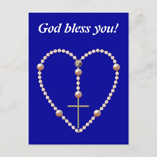 "真珠"ハート型ロザリオ ポストカード (正面)